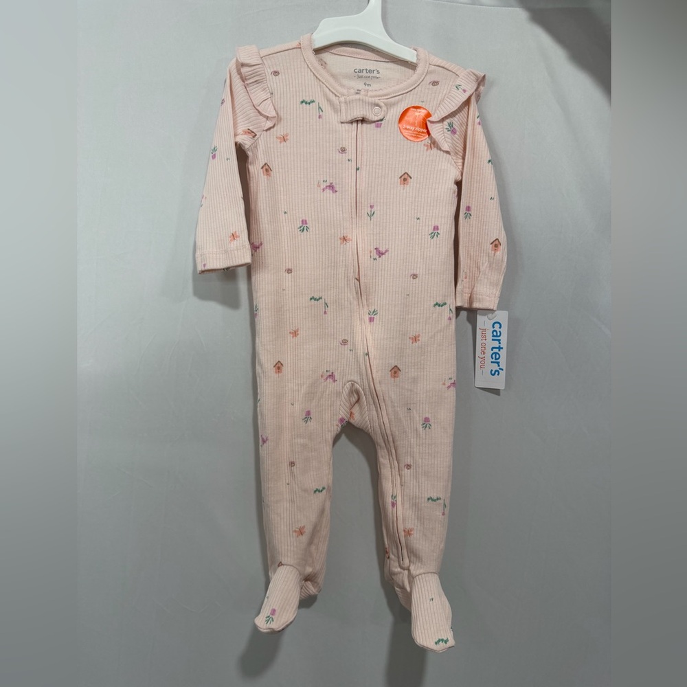 Carter's Pink Footed One Piece with Floral Print